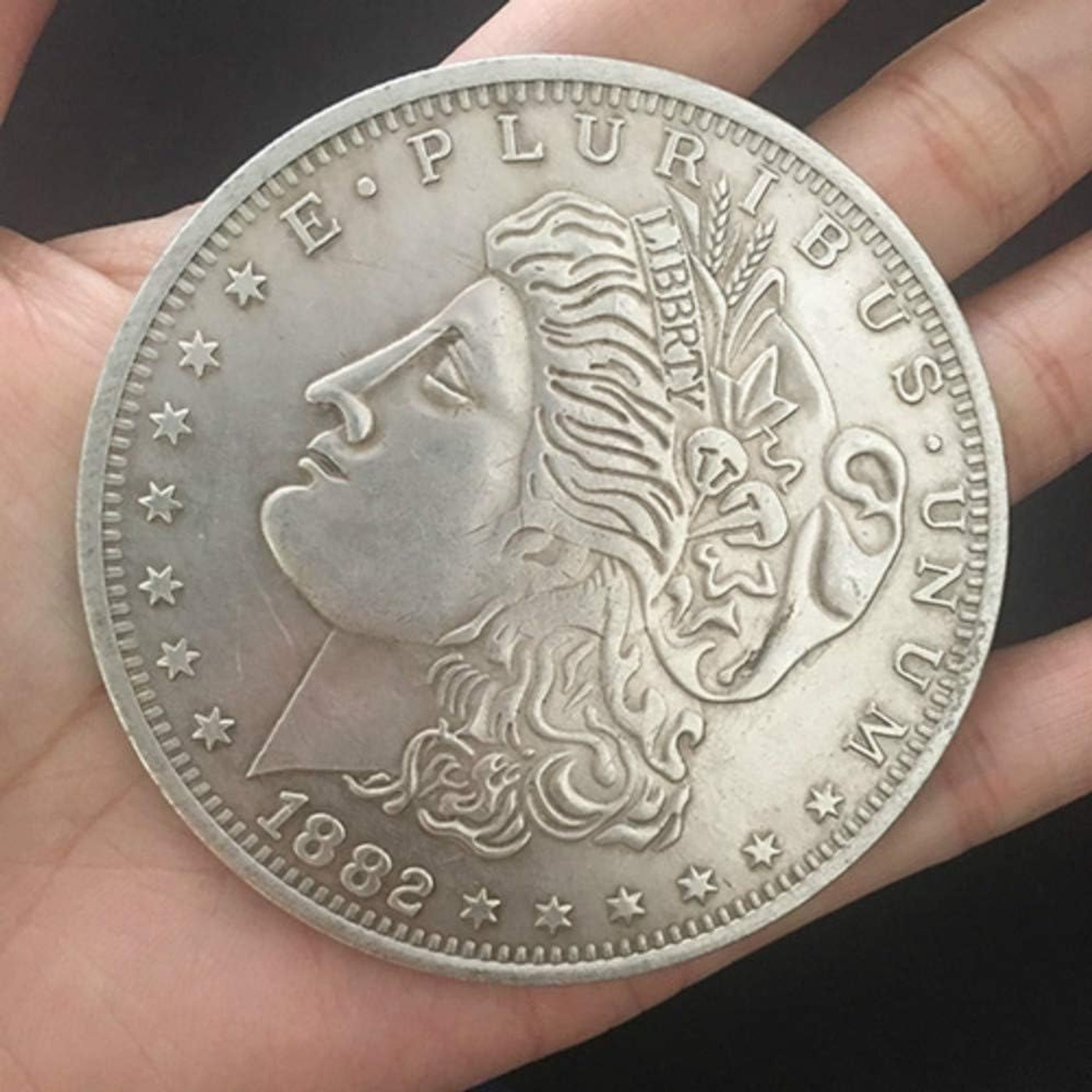 blue-ther Jumbo Copper Morgan Dollar (7cm) Stage Magic Tricks Coin Magic Props