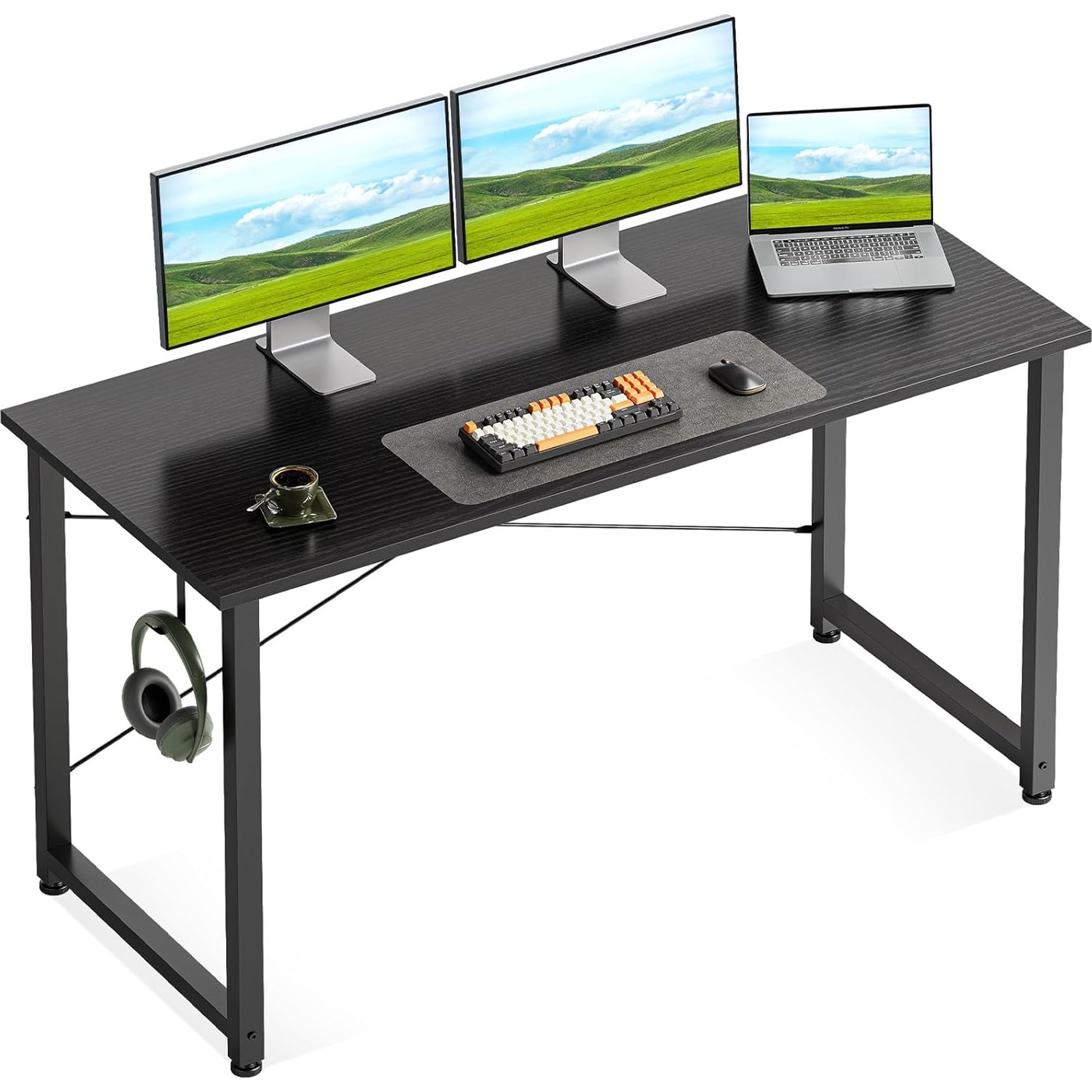 48 Inch Computer Desk Black Modern Writing Study Table Home Office