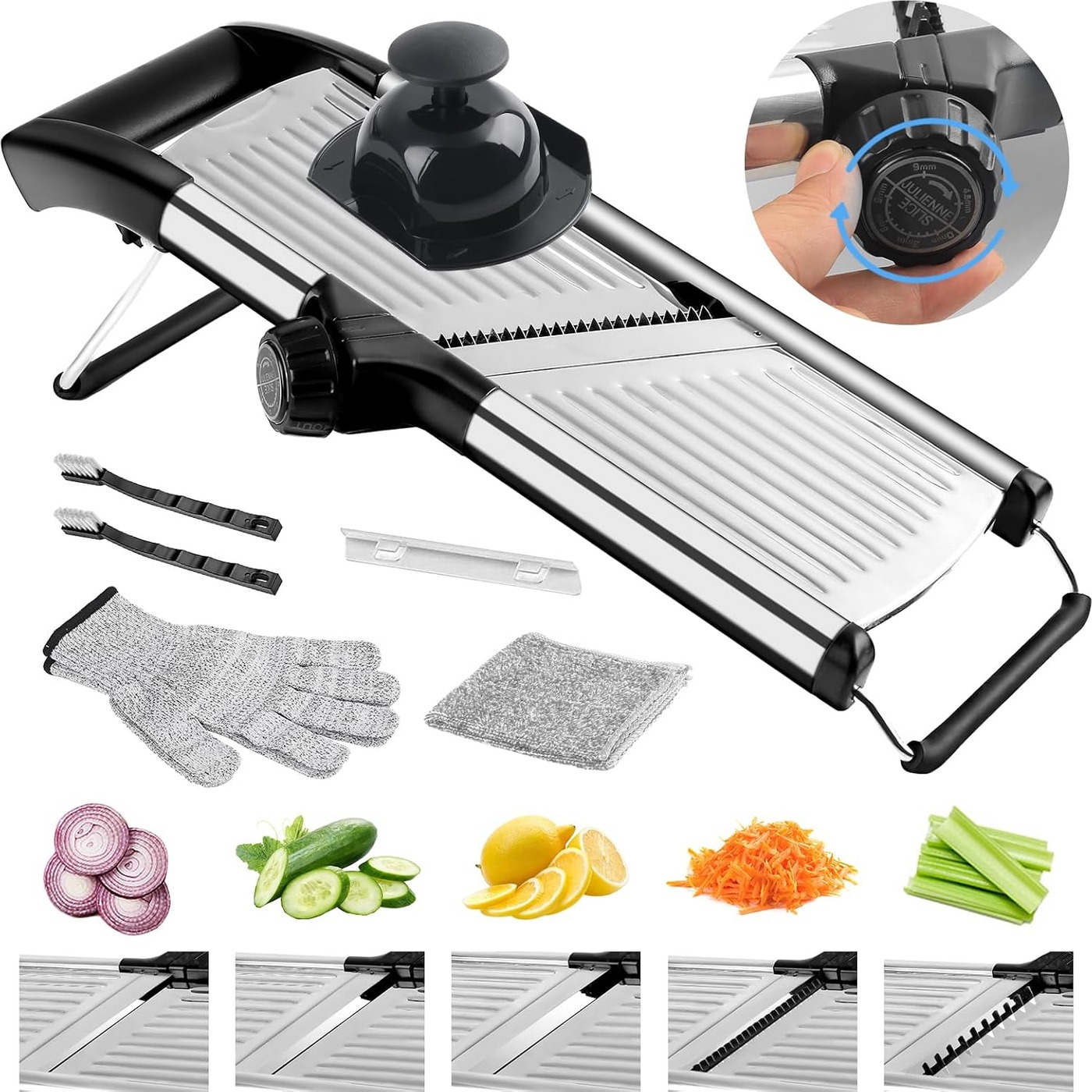 Mandoline Slicer Stainless Steel 4 Blades Vegetable Cutter